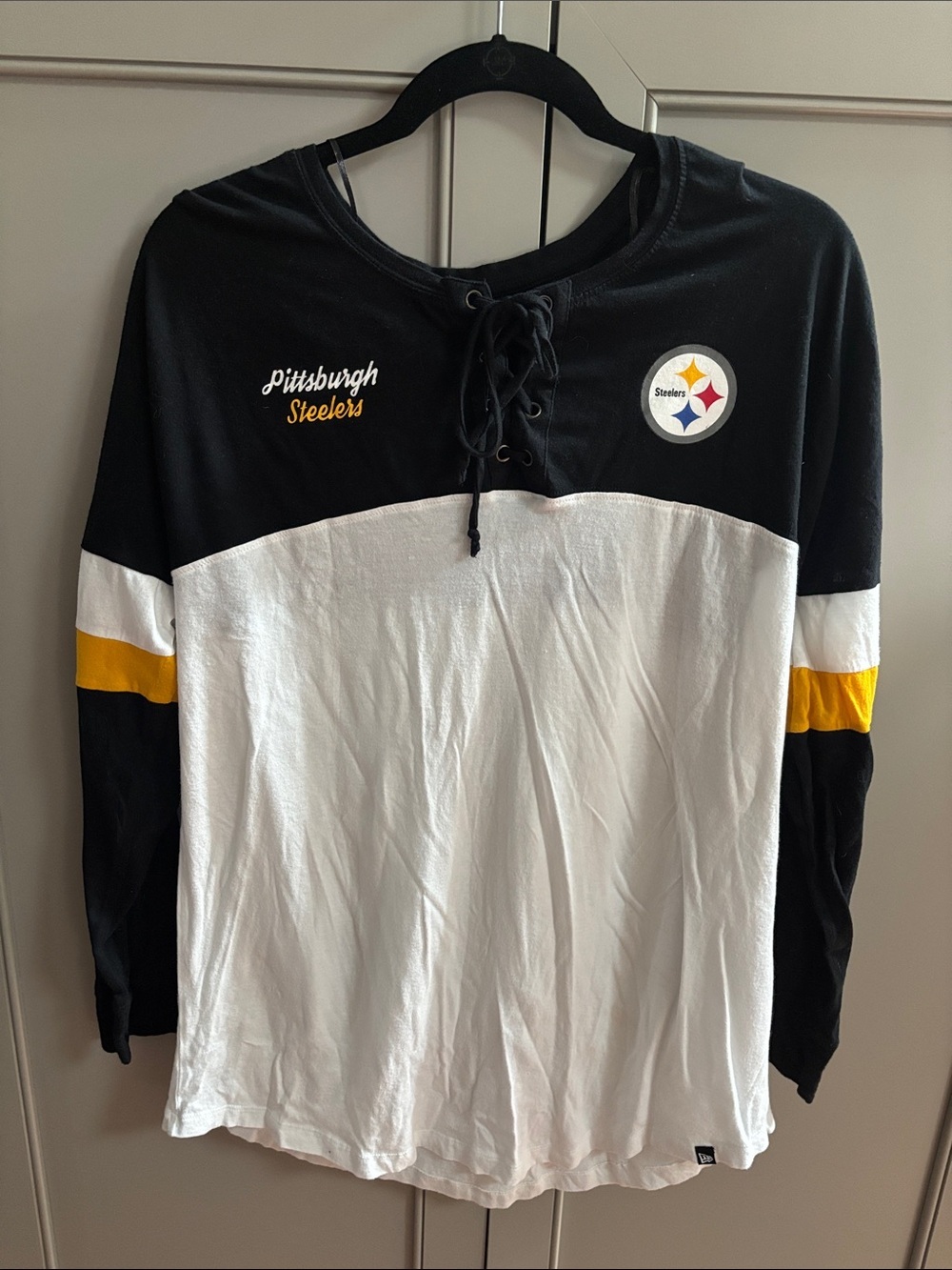 Pittsburgh Steelers Lace-Up Long Sleeve woman’s top L